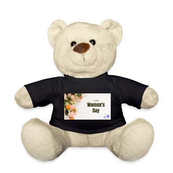 Joyeuses Roses florales pour la Journée des Femmes - Nounours - noir - Devant