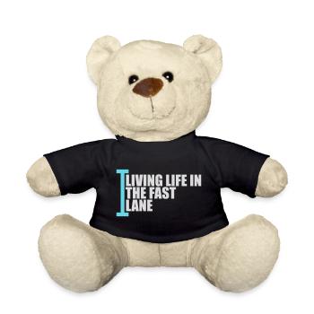 Life In The Fast Lane Float Funny Pool Saying - Teddy Bear - black - Front