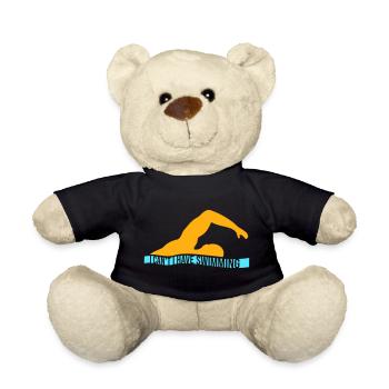 Je ne peux pas, j’ai une excuse de nageur drôle - Nounours - noir - Devant