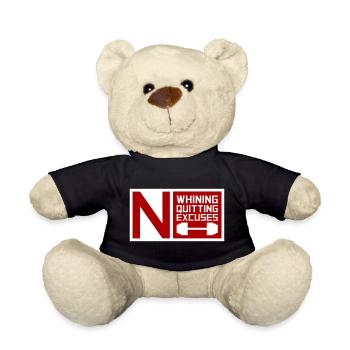 No Whining No Quitting No Excuses Gym Motivation - Teddy Bear - black - Front