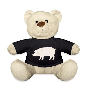 Pig - Teddy Bear - black - Front