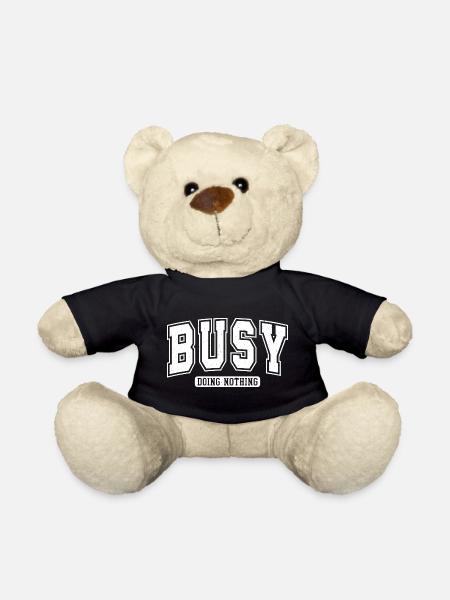 Busy Doing Nothing – Retro Blockschrift - Teddy - Schwarz