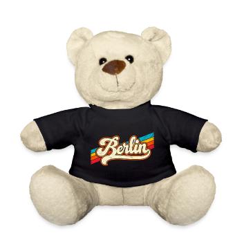 Berlin - Retro Sticker - Deutschalnd - Germany - Teddy - Schwarz - Vorne