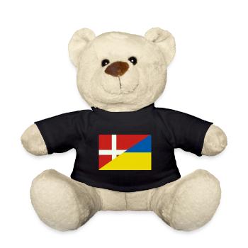 Dänemarkische Ukraine-Flagge – dänische und ukrainische Flagge - Teddy - Schwarz - Vorne