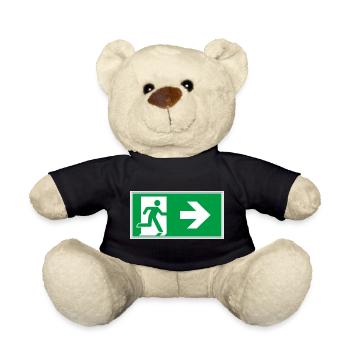 rettungsweg aufkleber schild notausgang rechts go - Teddy - Schwarz - Vorne