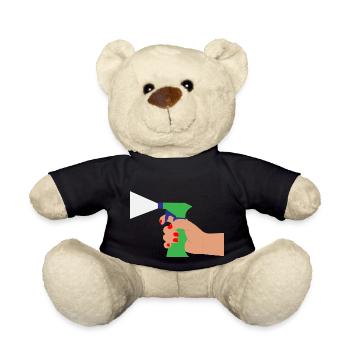 cleaning cleaning cleaning woman broom wischmop46 - Teddy Bear - black - Front