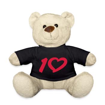 1 | 10 | Birthday | Geburtstag | Jubilee | - Teddy Bear - black - Front