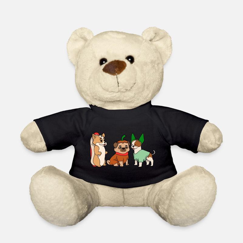 Halloween Pug Pug Cat Dachshund Jack Dog T Shirt - Teddy Bear - black
