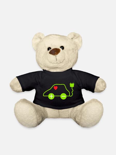 Green E-Car Heart Design - Teddy Bear - black