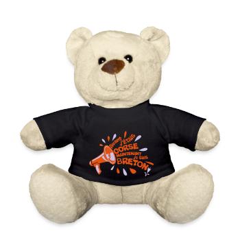 avant corse maintenant breton megaphone - Nounours - noir - Devant