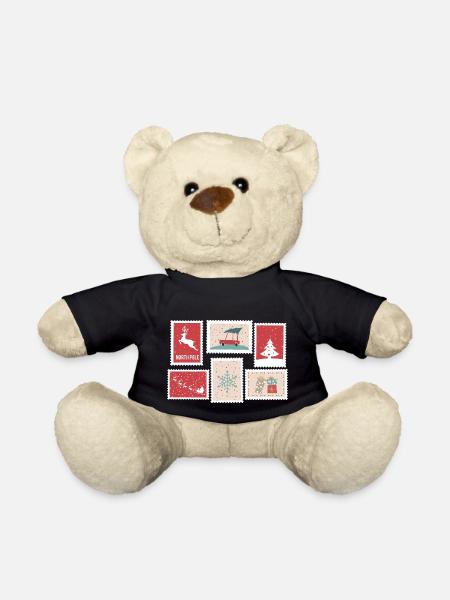 Weihnachts Breifmarken | Geschenk Idee - Teddy - Schwarz