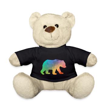 Colorful triangle design bear - Teddy Bear - black - Front