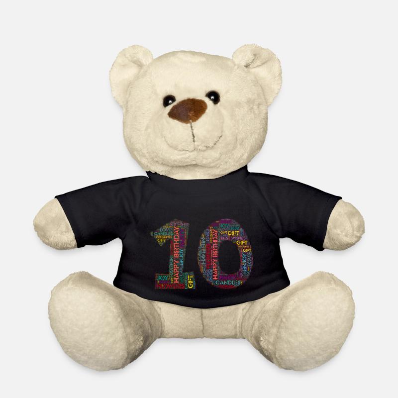 Happy Birthday - 10 years - Teddy Bear - black