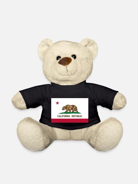 Flag of California - Teddy Bear - black