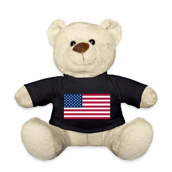 USA flag - Teddy Bear - black - Front
