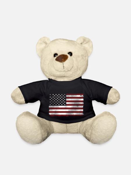 American flag - Teddy Bear - black