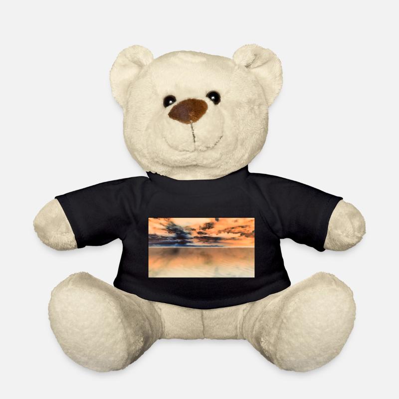 Water Sky Clouds - Teddy Bear - black