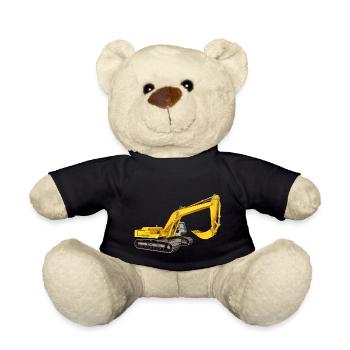 Gelber Bagger, Schaufelbagger, Industrie - Teddy - Schwarz - Vorne