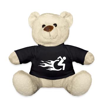 Humor Behinderung Rollstuhl Handicap Rolli - Teddy - Schwarz - Vorne