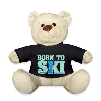 Ski - Né pour skier - Nounours - noir - Devant