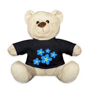 Forget me not flower2 - Teddy Bear - black - Front