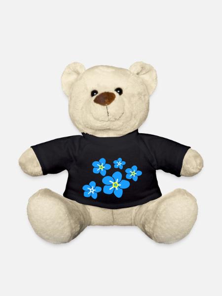 Forget me not flower2 - Teddy Bear - black