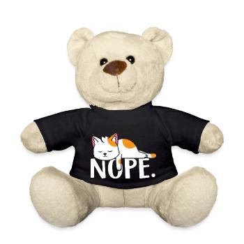Nope Cat - Teddy Bear - black - Front