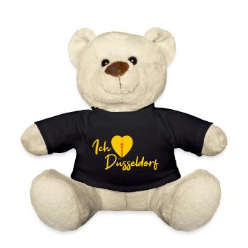 Ich liebe Düsseldorf - Schriftzug - Teddy - Schwarz - Vorne