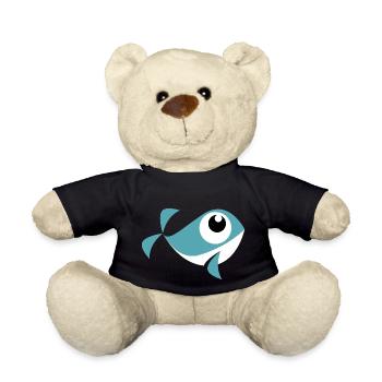 comic whale - Teddy Bear - black - Front
