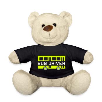 Bus driver (two bus halves) - Teddy Bear - black - Front