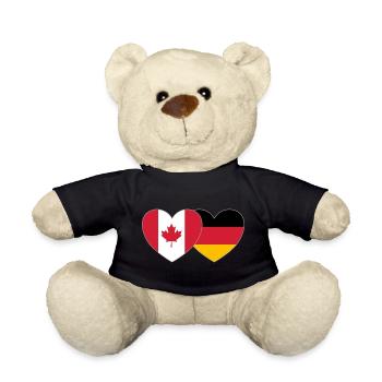 Canada Allemagne Drapeau Coeur - Nounours - noir - Devant