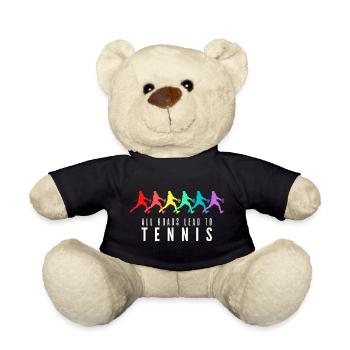 All Roads Lead to Tennis - Teddy Bear - black - Front