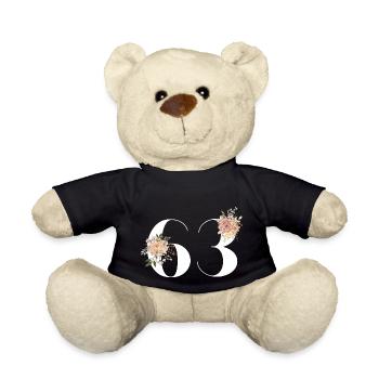 Blumen zum 63. Jahrestag (Geschenk von 63 Jahren) - Teddy - Schwarz - Vorne