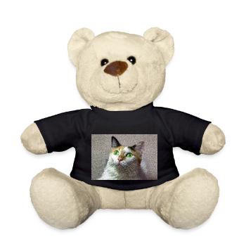 the cat with the sweet look - Teddy Bear - black - Front