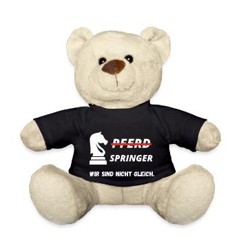 Schach Schachmatt Schachbrett Schachspiel Springer - Teddy - Schwarz - Vorne