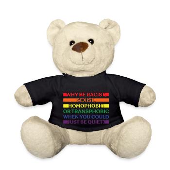 LGBTQ Nonbinary Colorful Rainbow Flag LGBTQ+ Pride - Teddy Bear - black - Front