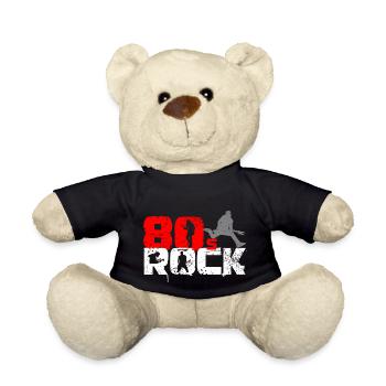 Vintage 80er Jahre Rock Musik Fan - Teddy - Schwarz - Vorne