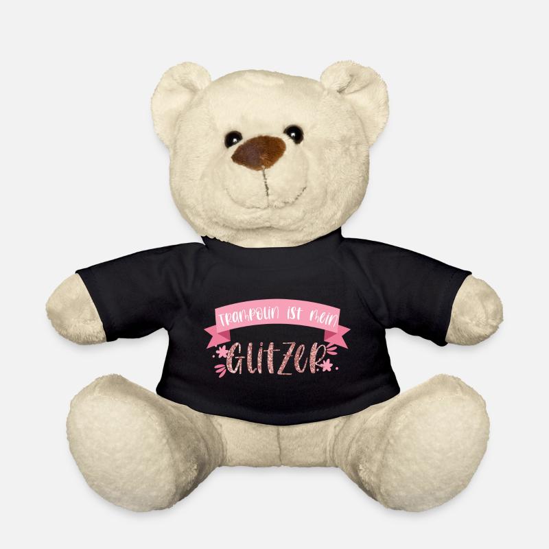 Trampolin ist mein Glitzer Springen Geschenk - Teddy - Schwarz