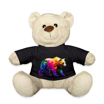 Origami Geometrie Bär bunt modern arty - Teddy - Schwarz - Vorne