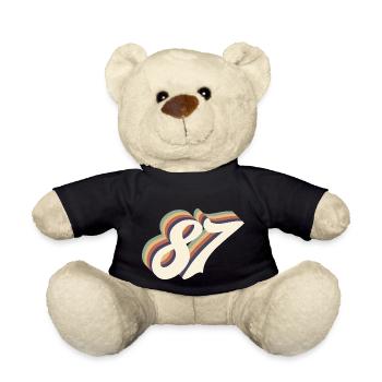 87ème anniversaire vintage - Nounours - noir - Devant