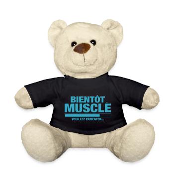 Bientôt musclé veuillez patienter - Nounours - noir - Devant