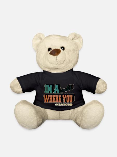 deer antlers climate protection best tshirt green - Teddy - Schwarz