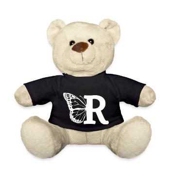 Buchstabe R Schmetterling - Teddy - Schwarz - Vorne