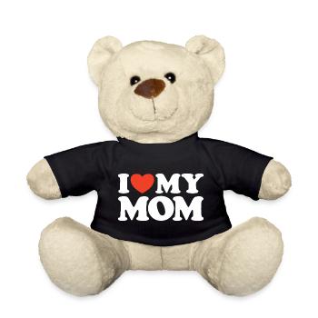 I love my Mom Heart Shirt - Teddy Bear - black - Front