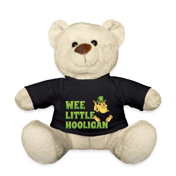 Wee Little Hooligan T-Rex Dinosaurier St Patrick Tag - Teddy - Schwarz - Vorne