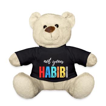 Not Your Habibi - Arabic Boyfriend Name - Teddy Bear - black - Front