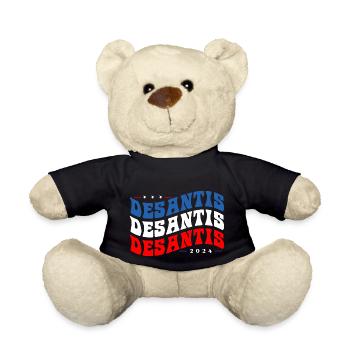 Vintage Groovy Ron DeSantis 2024 - Make America - Teddy Bear - black - Front