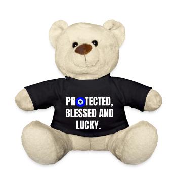 Protected and lucky - Teddy Bear - black - Front