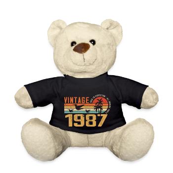 Vintage 1987 Cadeau Anniversaire - Millésime 1987 - Nounours - noir - Devant
