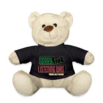 awesome horned farting unicorn man birthday quote - Teddy Bear - black - Front